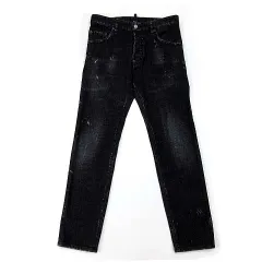 ディースクエアード DSQUARED2 Run Dan Jean ダメージ加工 デニムパンツ ジーンズ 46 黒 ブラック S71LB0659
