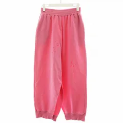エムエムシックス メゾンマルジェラ MM6 Maison Margiela 23SS スウェットパンツ イージーパンツ ダメージ加工 S ピンク S62KB0168 /AN34