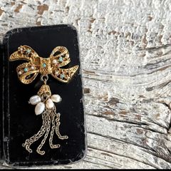 GUCCI グッチ ヴィンテージ シルバーハートボールチェーン ピアス【美
