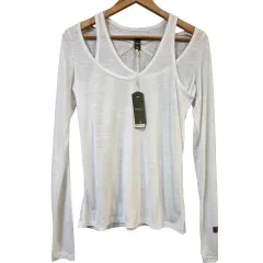 G-STAR RAW 白 カットアウト 長袖 Tシャツ (S)