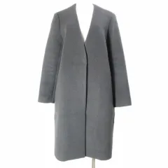 アルアバイル allureville 18AW ノーカラーチェスターコート ロング ウール グレー 2 M相当 Xのサムネイル