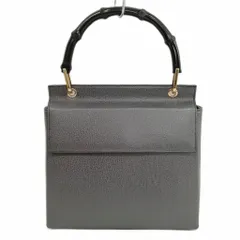 グッチ GUCCI 001・3444・1887 バンブー ハンドバッグ オールド ヴィンテージ 美品 チャコール系
