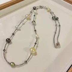 SV 南洋真珠（白蝶・ゴールデンパール・タヒチ）ロングネックレス