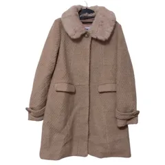 z1627  grove グローブ　ファー付きロングコート　キャメル　レディース　Lサイズ　ラビットファー　ウール　ファー取り外し可能　お嬢様　軽量