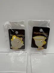 東京ディズニーランド 美女と野獣 ポット夫人 チップ ピンバッジ 2個セット