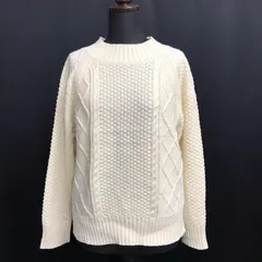 SENSE OF PLACE by URBAN RESEARCH★長袖ニットセーター【レディースFREE/白/white/アラン模様】Tops/knit◆BJ136-c