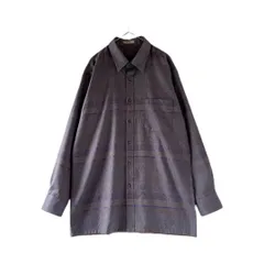 old　デザインシャツ　総柄　ウール混　幾何学　レトロ　ジャパンヴィンテージ