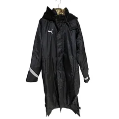 ZM1651 PUMA プーマ ベンチコート フード ジャケット ブラック ロゴ コート ボア フットサル サッカー ウェア 防寒着 メンズ M