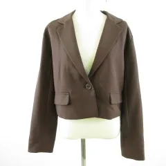 イング INGNI テーラードジャケット 長袖 クロップド丈 茶 M *T705