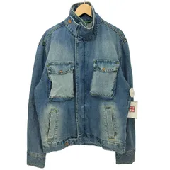 ユナイテッドカラーズオブベネトン UNITED COLORS OF BENETTON スタンドカラー 比翼 デニムジャケット メンズ import:XL