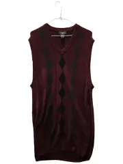 DOCKERS ヴィンテージ Y2K アーガイル ワイン ニット ベスト L/G