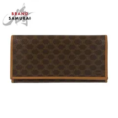 美品 CELINE セリーヌ ヴィンテージ マカダム ブラウン PVC M11 長財布 ロングウォレット レディース 505694【中古】