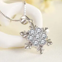 ネックレス ニッケルフリー 大人気 雪の結晶 シルバー ネックレス アクセサリー ジュエリー 上品 大人 可愛い