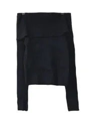 M JPN オーバショルダ 長袖ニット ブラック