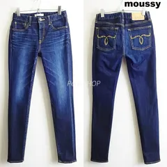 moussy　マウジー　スキニーデニム　W67cm/W25　ストレッチ　イエローステッチ　レディース　ダークインディゴ　日本製