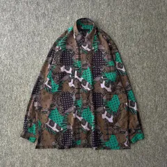 old　デザインシャツ　総柄　個性的　アート　ジャパンヴィンテージ　90ｓ