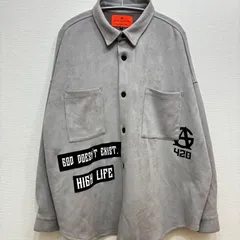 古着 ユーズド ガリスアディクション GALLIS ADDICTION 長袖 シャツ 厚手 フリーサイズ オーバーサイズ グレー ロック ゴシック ストリートファッション トレンド アウター かっこいい 韓国 韓流 オルチャンファッションのサムネイル