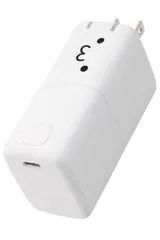 エレコム モバイルバッテリー 5000mAh AC時30W 20W コンセント一体型 Type-C 1ポート おまかせ充電 まとめて充電 PSE技術基準適合 しろちゃん DE-AC09-5000WF [しろちゃん(ホワイト×ブラック)]