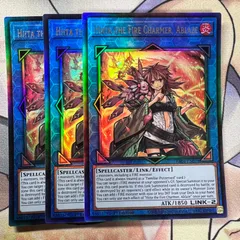 【遊戯王】特価　EU　英語版　灼熱の火霊使いヒータ Hiita the Fire Charmer, Ablaze RA04-EN074 アルティメットレア　レリーフ