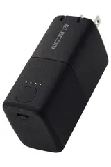 エレコム モバイルバッテリー 5000mAh AC時30W 20W コンセント一体型 Type-C 1ポート おまかせ充電 まとめて充電 PSE技術基準適合 ブラック DE-AC09-5000BK 