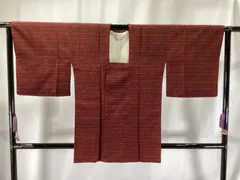道行コート/美品/正絹/赤×茶/仕立上がり/11618