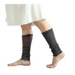★注目商品★[SOWAN] ソワン シルク100% レッグウォーマー ロング レディース メンズ 男女兼用 (チャコール, フリーサイズ) 0