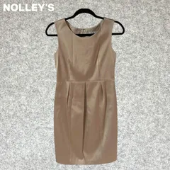 NOLLEY'S ベージュ ノースリーブ ひざ丈ワンピース Mサイズ