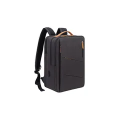 [Hp hope] ビジネスバックパック、多機能USB充電ポート付き大型リュックサック、15.6インチラップトップバック盗難防止防水撥水耐衝撃通勤出張旅行通勤メンズ ファッショナブル ダークグレー 1