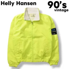 90s ヘリーハンセン ジップアップ アウトドアジャケット L ネオンイエロー