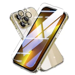 【1+1+1入り】対応 iPhone 13 Pro フィルム + ケース アイフォン 13 プロ ガラスフイルム + レンズ 保護フィルム iPhone 13Pro 液晶 保護フィルム 強化ガラス 貼り付け簡単 硬度9H 飛散防止 高透過率 いpほね13プロ 