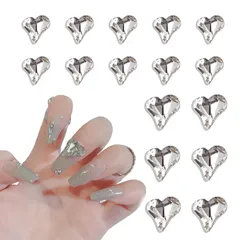 サムコス ネイルパーツ ハート型 30個セット 2種類 立体 光沢のある ネイルストーン ハート クリア ぷっくり デコパーツ ネイルアート クリスタル キラキラ 1