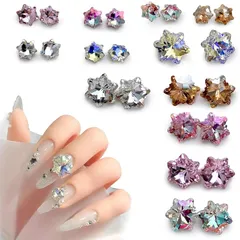 PAVIKE ネイルストーン （ 24個セット）ネイルパーツ ストーン ネイルストーン 雪の結晶 宝石 キラキラ 立体 大きい ラインストーン 宝石 ネイル用 ジュエリー デコパーツ 0
