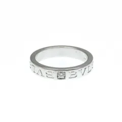 ブルガリ(Bvlgari) ダブルロゴリング K18ホワイトゴールド(K18WG) ファッション ダイヤモンド バンドリング シルバー