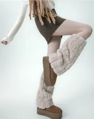 ふわふわレッグウォーマー ライトグレー