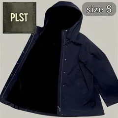 【現行モデル 美品】PLST マウンテンパーカー S　プラステ 紺色 2WAY ライナー付き Aライン 隠しボタン 袖口調整 ドローストリング アウター レディース 通勤 秋冬春 人気デザイン
