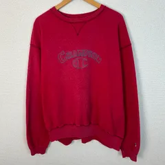 90s Champion チャンピオン スウェット トレーナー ロゴ刺繍 レッド XX-LARGEサイズ メンズ 古着 アメカジ ストリート