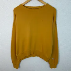 Champion チャンピオン スウェット トレーナー ロゴ刺繍 マスタード MEDIUMサイズ メンズ 古着 アメカジ シンプル