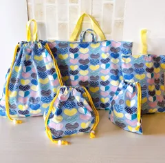 【匿名配送】ハンドメイド　入園入学5点セットNO.193 ハート柄