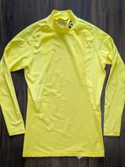 YONEX ヨネックス ハイネック 長袖 インナーシャツ イエロー M コンプレッションシャツ