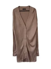 M ANNA NICOLA Vネック カーディガン ロング丈