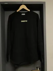 OMERTA 黒色 ロングスリーブTシャツ スウェット 起毛 (L 100-105 オススメ)