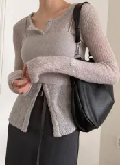 クレム レイヤブン カーディガン セット グレー 新品