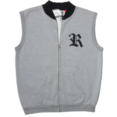 110 スリーブレス ジップアップ起毛スウェットシャツ セミ ルーズ 699