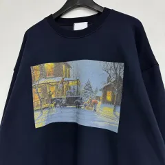 新品 冬 プリンティング 起毛 スウェット