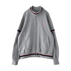 80s　PUMA　トラックジャケット　刺繍ロゴ　old　ラインリブ　ヴィンテージ