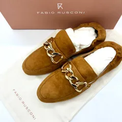 【未使用に近い】FABIO RUSCONI ファビオルスコーニ スエードローファー 35 22.5cm キャメル