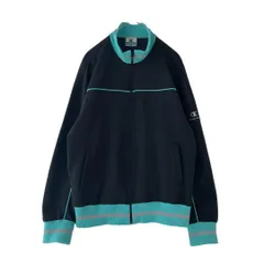 80s　Champion　トラックジャケット　old　刺繍　ラインリブ　レトロ