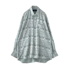 old　デザインシャツ　総柄　レトロ　ジャパンヴィンテージ　幾何学　ブロック