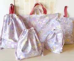 【匿名配送】ハンドメイド　入園入学5点セットNO.243 ユニコーン柄