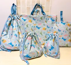 【匿名配送】ハンドメイド　入園入学5点セット NO.250 恐竜柄　超撥水